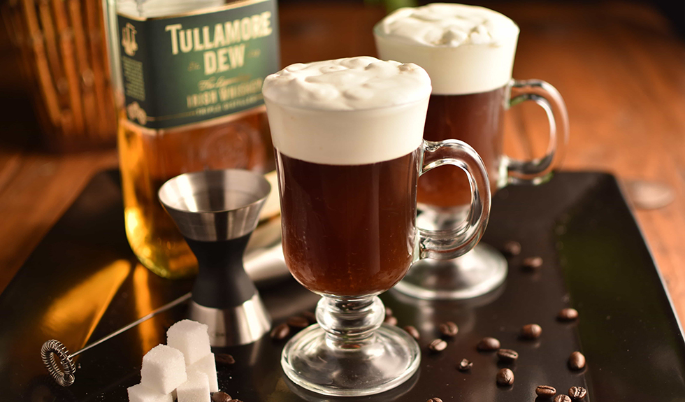 Irish coffee cocktail