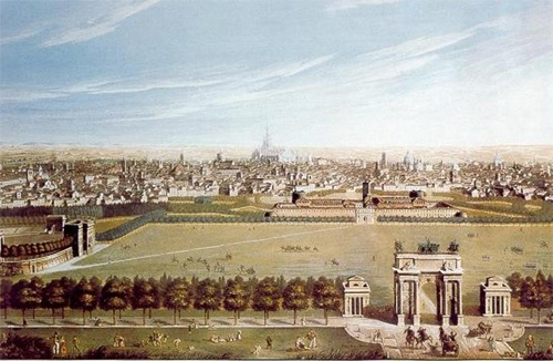 Immagine storica del Parco Sempione di Milano